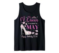 Una reina nació en mayo, fiesta de feliz cumpleaños para mí, linda rosa Camiseta sin Mangas