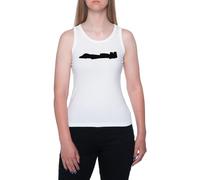 Una Silueta De Rayo De 10 Camiseta Sin Mangas Blanca Sin Mangas para Mujer T-Shirt Sleeveless White Tank tee For Women