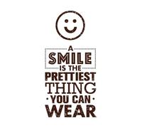 Una sonrisa es lo más bonito que puedes llevar Calcomanías de tallado fino 47.6x97.2cm Impermeable Café