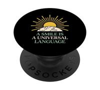 Una Sonrisa es una Persona optimista Positiva de lenguaje Universal PopSockets PopGrip Adhesivo