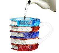 Una taza de café con libros de inspiración,3D -En Plomo Atención Beber Decoración - Taza En Forma De Libro Pintado,Adecuado para Navidad Cumpleaños Oficina Inicio Cocina Bar Mujeres y Hombres