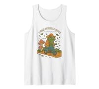 Una Vez FUI Normal, Divertido, Rana en Bicicleta, Bosque de Hongos, Retro Camiseta sin Mangas