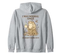 Una Vez FUI Normal, Grumpy Frog Coffee, Humor Vintage Sudadera con Capucha