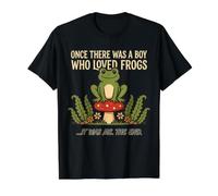 Una Vez hubo un niño Que amaba Ranas Hongos Cottagecore Camiseta gráfica económica, Hombre, Negro, XL