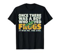 Una Vez hubo un niño Que amaba Ranas Lindo Anfibio Sapo Camiseta gráfica económica, Hombre, Negro, S