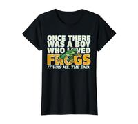 Una Vez hubo un niño Que amaba Ranas Lindo Anfibio Sapo Camiseta gráfica económica, Mujer, Negro, XL