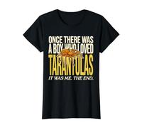 Una Vez hubo un niño Que amaba Tarántulas Spider Pet Camiseta gráfica económica, Mujer, Negro, S