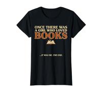 Una Vez hubo una Chica Que amaba Libros Leyendo Biblioteca Camiseta gráfica económica, Mujer, Negro, XL