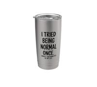 Una vez intenté ser normal, cita divertida Vaso térmico de acero inoxidable de doble pared