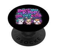 Una Vez Que K-Pop no Puedes K-Stop Cute Animals Music Lover PopSockets PopGrip Adhesivo
