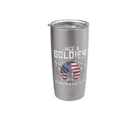 Una vez que un soldado siempre un soldado veterano Vaso térmico de acero inoxidable de doble pared