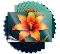 Una vibrante flor de lirio naranja. Tatuajes retro | Casco de vinilo impermeable para hombre, humor, calcomanía extraíble (8 x 12 cm)
