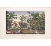 Una vista de la caminata de la cruz media &c. en Vauxhall Gardens. Londres Inglaterra Después de una impresión fechada en 1751 de una obra de Caneletto. Publicado por Robert Sayer. Retrato de color