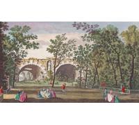 Una vista de la cruz central y c. en Vauxhall Gardens. Londres Inglaterra. Después de una impresión fechada en 1751 de una obra de Caneletto. Publicado por Robert Sayer. Colorización posterior