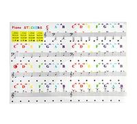 Unahtinr Calcomanías para teclado de piano para 88/61/49 teclas, notas de teclado de piano electrónico de música, calcomanías para niños principiantes, extraíbles