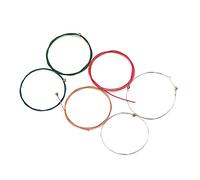 Unahtinr Cuerdas coloridas para guitarra, 6 juegos completos de acero E-1st B-2nd G-3rd D-4th A-5th E-6th Cuerdas de guitarra revestidas Kits heridas