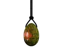 Unakite Yoni Egg Massage Ben Wa Ball Yoni Wand para Mujeres Pelvic Floor Muscle Kegel Exercise Natural Jade Stone Yoni Egg Set, Egg-S