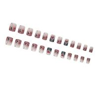 Uñas Artificiales Elegantes Brillantes Uñas Cortas Para Imprimir Con Diseños De Corazón Uñas Artificiales Cuadradas Para San Valentín