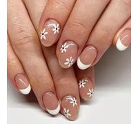 Uñas Artificiales Fáciles de Usar Brillo Estilos Franceses Uñas falsas Para Uso Diario Refuerzo De Dedo De Plástico Seguro Gafas De Estilo Francés Prensa Uñas