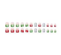 Uñas Artificiales Navidad Copos de Nieve Uñas Falsas Fundas Completas Pegamento En Uñas Prensa Cuadrado Corto En Uñas Para Fiesta Copos De Nieve Bastón Completo En Uñas Navidad Falso