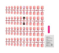 Uñas Autoadhesivas para Mujeres, 96 Piezas de Decoración para Manicura en Color Rosa, Uñas Falsas Press On Cortas, Para tu Esposa y Novia, su Madre, tus Amigas y toda la Familia