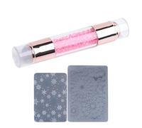Uñas - Bolígrafos De Estampación De Manicura | Bolígrafos De Estampado | Rinestone Adornados Para Bolígrafos De Doble Extremo | Diseño De Doble Extremo Rinestone Kit De Bolígrafos De Stamping Abbell