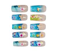 Uñas cortas a presión, juego de 10 piezas reutilizables, color azul, diseño de ajuste natural, herramienta de manicura creativa, uso duradero, actualización rápida de uñas para vacaciones, viajes