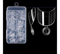 Uñas cortas a presión semiadhesivas para manicura, reutilizables, juego de extensiones de uñas postizas de 120/240 piezas, caja de puntas de uñas semicubiertas