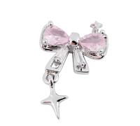 Uñas de circón elegantes diseños 3D de corazón y mariposa para hermosos accesorios de manicura, accesorios de cadena de uñas
