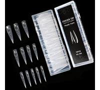 Uñas de cristal ABS con formas dobles para extensiones rápidas, forma de uñas, kit de aplicación fácil, manicura en casa, forma de cobertura completa, puntas de uñas ABS