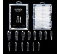 Uñas de cristal ABS con formas dobles para extensiones rápidas, forma de uñas, kit de aplicación fácil, manicura en casa, forma de cobertura completa, puntas de uñas ABS