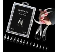 Uñas de cristal ABS con formas dobles para extensiones rápidas, forma de uñas, kit de aplicación fácil, manicura en casa, forma de cobertura completa, puntas de uñas ABS
