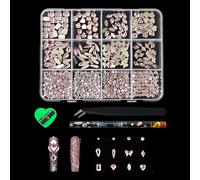 Uñas de forma irregular con parte trasera plana, bola de resina de 12 rejillas para mejorar las uñas de salón, patrones geométricos únicos, diamantes moldeados irregulares