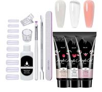 Uñas de gel para manicura, lámpara LED portátil de curado de uñas, suministros de arte de uñas de gel Polly | Juego de manicura casera de larga duración, herramientas multifuncionales de extensión de