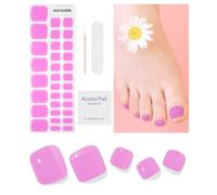 Uñas de Gel Pegatinas - 32 Pcs Postizas Para Pies Semicuradas UV Semipermanente Toenail Art Stickers Adhesivas Nail Art