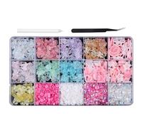 Uñas de lazo 3D con lazo para decoración artística de flores con parte trasera plana, suministros de decoración para salones de belleza