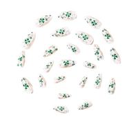 Uñas de repuesto cortas blancas brillantes con dije de la suerte y patrones de estrellas, fuertes y fáciles de llevar, elegantes uñas artificiales blancas