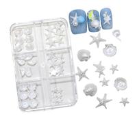 Uñas de resina brillante multiuso, decoración artística, estrellas de mar, conchas marinas, diseños para el hogar, salón, manicura, creaciones brillantes de estrellas de mar, dijes de conchas marinas