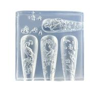 Uñas de silicona en relieve, reutilizable, flexible, herramienta para manualidades de resina, joyería, funda de teléfono, decoración, arte de uñas de silicona