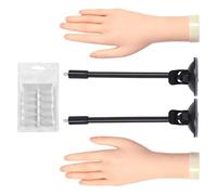 Uñas de silicona para práctica, modelo de mano con puntas intercambiables y base antideslizante para entrenamiento realista de uñas de silicona
