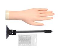 Uñas de silicona para práctica, modelo de mano con puntas intercambiables y base antideslizante para entrenamiento realista de uñas de silicona