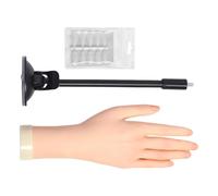 Uñas de silicona para práctica, modelo de mano con puntas intercambiables y base antideslizante para entrenamiento realista de uñas de silicona