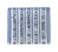 Uñas de silicona transparente con temática de conejos para manualidades y diseños de manicura, herramienta reutilizable para manualidades
