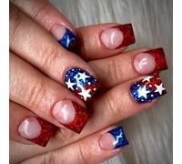 Uñas Falsas Set 24pcs Presione En Cubiertas Completas Que Se Adhieren En Las Decoraciones De Arte De Manicura Para Fiestas Y Celebraciones Consejo Francés