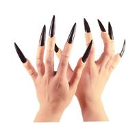 Uñas Garras falsas uñas de la uña de la uña 10 piezas de flecha anillos de la garra cosplay puntas de los dedos de la uña
