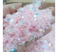 Uñas luminosas con purpurina neón y lentejuelas, mezcla de estrellas, corazones y flores, lentejuelas fluorescentes que brillan en la manicura artística, rosa brillante, 10 g