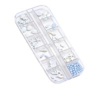 Uñas multiusos para decoración artística que contiene 12 estilos de conchas marinas, estrellas y perlas iridiscentes para apariencia, colección de conchas de estrellas de mar