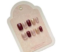 Uñas Postizas 10 uñas postizas cortas hechas a mano, color verde claro, estilo ojo de gato, decoración pura bailarina, cobertura total(9-S)
