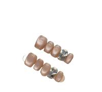 Uñas Postizas 10 uñas postizas cortas hechas a mano, color verde claro, estilo ojo de gato, decoración pura bailarina, cobertura total(4-L)