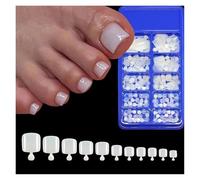 Uñas Postizas 100PC Red Color Press on Toenails Full Cover Soild/Clear/White Short Square Fake Toes Nails False Nail Tips for Women Feet Decor(Color6)